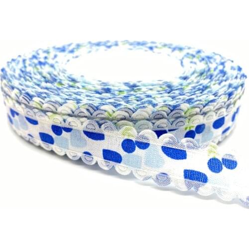 5Yards/lot 18mm Cotton Ribbon Handmade Design Printed Cotton Ribbons For Wedding Christmas Decoration DIY Sewing Fabric #04