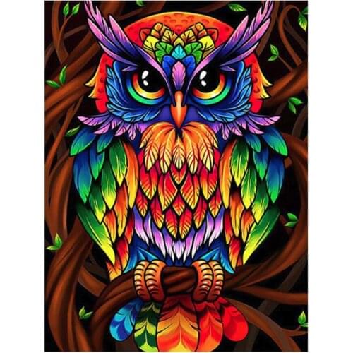 Diamond Painting Full Square Round New Arrival Animals Diamond Embroidery Sale Owl Pictures With Rhinestones Home Decor AA051