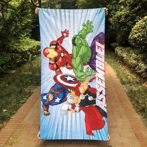 The Avengers Captain America Bath Towel Throws Cotton Baby Iron Man Hulk Thor Marvel Beach Towel Kids Boys luxury Swimming Towel