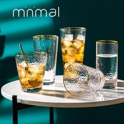 Cola Can Glass Mug Breakfast Milk Coffee Tea Cup Cocktail Glass Gold Black Letter Heat Resistant Transparent Drinkware Home Gift