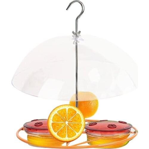 D7YE Squirrel-proof Hummingbird Feeder Mini Size Bluebirds Feeder Metal Hanging Bird Feeder for Small Bird with Feeding Bowls