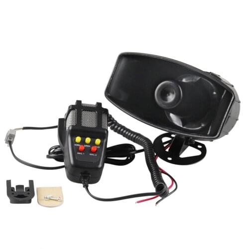 Doiplent 7 Tone Sound Loud Car Siren Vehicle Horn Hooter/Ambulance/Siren/Traffic Sound with Black Remote Controller 12V 100W