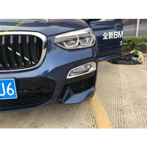 Lapetus ABS Chrome Front Bumper Fog Lights Lamps Frame Cover Trim 2 Pcs For BMW X3 G01 2018 2019 2020 Auto Accessories