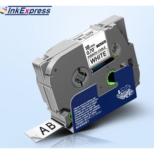 InkExpress TZe-FX241 Label Tape 18mm For Brother TZe FX241 Flexible ID Tapes Cable labeling For Brother P touch Label Maker