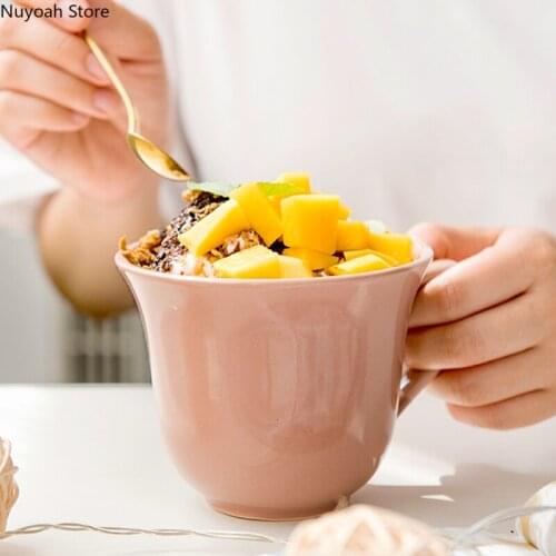 Nordic Ceramic Mug Cute Coffee Cup Simple 400ml Water Cup Milk Breakfast Cup Living Room Coffee Table Decoration Accessories