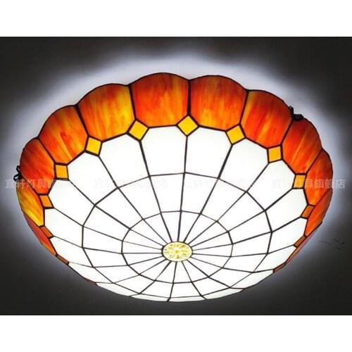 Round galss shade 40cm Mediterranean sea ceiling lights. living bedroom study room Kitchen aisle lamp lighting fixture