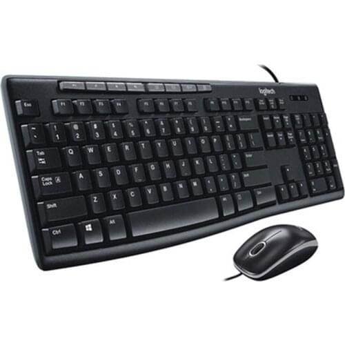 Logitech MK200 Wired Keyboard Mouse Gaming Laptop PC Gamer Genuine Waterproof Mute Ergonomics Optical Keyboard and Mouse Combo