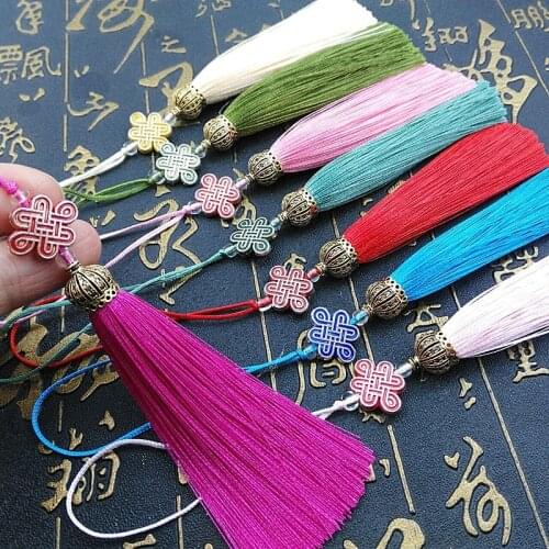 3Pcs Metal Caps Tassel Fringe Pendant DIY Craft Supplies Jewelry Curtains Decor Material Silk Tassel Trim Garments Accessories