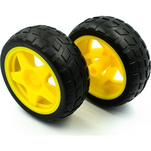 2pcs 65mm wheel DC3V-6V Motor 130 Gear motor with the wheel for Arduino Smart Car