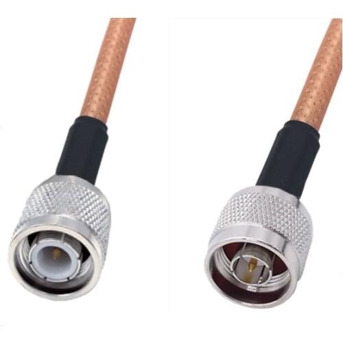N Male To TNC Male RG400 Cable Double Shielded Copper Braid Coax Low Loss Jumper Cable 50ohm