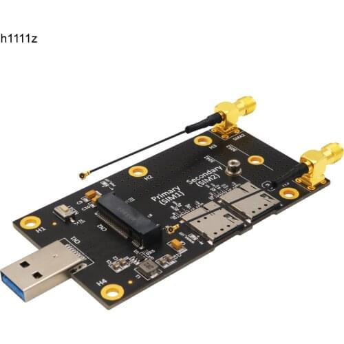 NGFF M.2 Key B to USB 3.0 Adapter Expansion Card for 3G/4G/5G Module M.2 Wifi Card with Dual NANO SIM Card Slot 2.4G/5G Antenna
