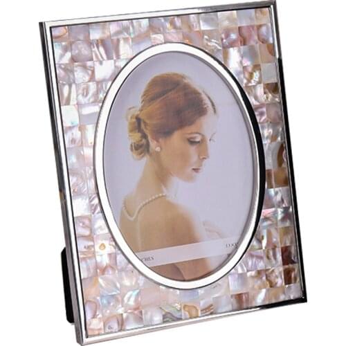 Very Luxury Handmade Seashell & Metal Silver Plated Photo Frame Picture Frames YSPF-012