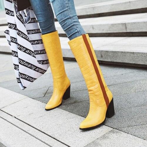Autumn and winter new loose boots boots and knee boots pointed flat bottom with casual sleeve multi-color thin high boots women