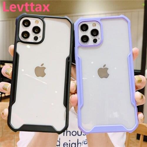 Transparent Clear Back Case For iPhone 12 11 Pro Max Soft TPU Bumper Shockproof Phone Cover for iphone XS XR 7 8 Plus SE2020