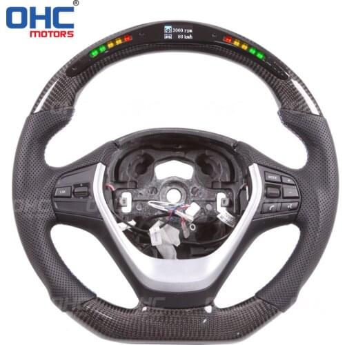 100% Real Carbon Fiber LED Display Steering Wheel compatible for F20 F30 F32 3 Series