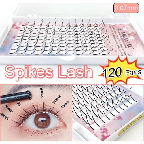 Abonnie Spikes Lash 12lines Single Lashes Silk Cashmere Eyelashes D Curl Lashes Extension Volume Eyelash Tray