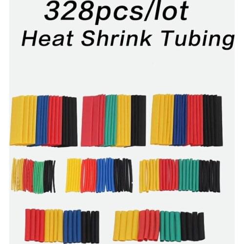 328pcs/164pcs/127pcs/530pcs Set Polyolefin Shrinking Assorted Heat Shrink Tube Wire Cable Insulated Sleeving Tubing Set 2:1
