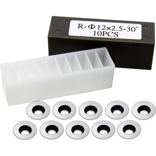 FOXBC 12mm 30-Degree Wood Turning Tools Round Carbide Inserts for Wood Lathe Chuck Turning Machine 10pcs