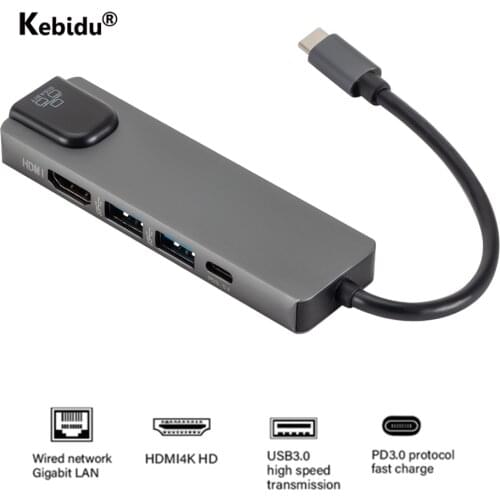 USB Type C to Gigabit Rj45 Ethernet Lan Adapter USB C Hub HDMI-compatible 4K PD Charger for Mac book Pro Thunderbolt 3