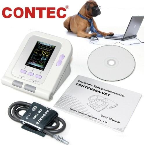 Veterinary Blood Pressure Monitor CONTEC08A-VET VET Clip SPO2 with small cuff for Animal Patients and Software Sphygmomanometer