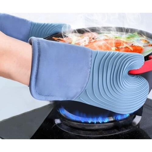Oven Gloves Mitts Anti-scalding Kitchen Silicone Gloves Tray Dish Bowl Holder Cooking Barbecue Heat-Resistant Gloves