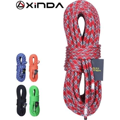 XINDA 10M Camping Rock Climbing Rope 10mm Static Rope diameter 5200lbs High Strength Lanyard Safety Climbing Equipment Survival