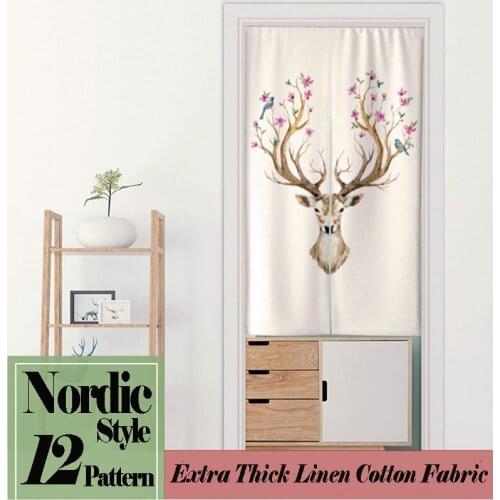 Digitail Printing Animals Linen Door Curtain Noren Kitchen Bathroom Curtains Blackout Doorway Curtain Tapestry Restaurant Decor