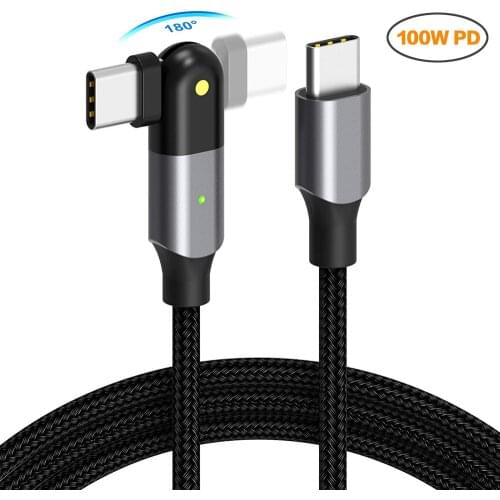 USB C to USB C Charging Cable PD 60W 100W Type-C to Type-C Cable 180 Degree Rotate Laptop Macbook Cell Phones Charge Cable