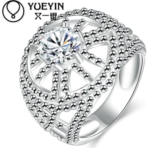 Newest Design silver plated ring for women Fashion wedding Jewelry anillos de plata bague femme Simple and elegant