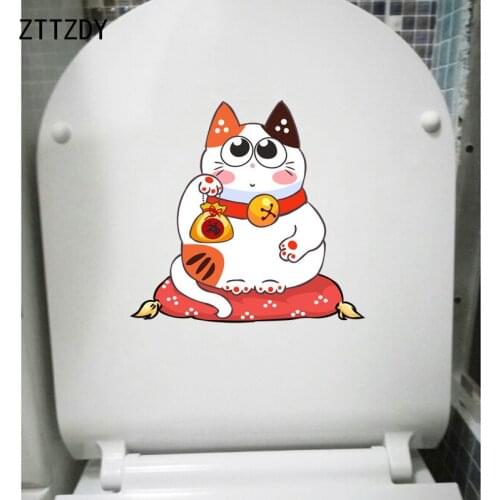 ZTTZDY 23.2*21.8CM Cute Cats Living BedRoom Home Decor Wall Toilet Sticker Decal T3-0104
