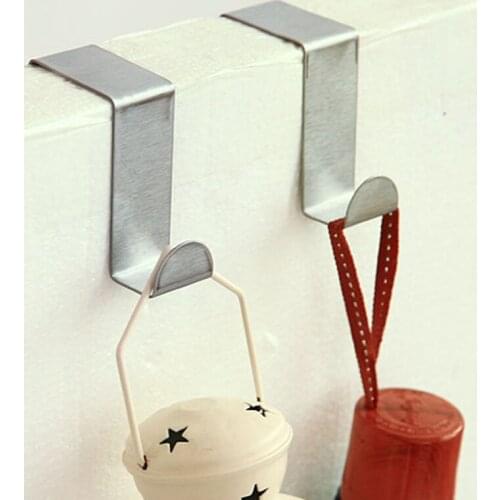 1set Stainless steel Z shape over door hook for hanging Cabinet Clothes Hanger Kitchen Organizer Holder home decor towel hanger