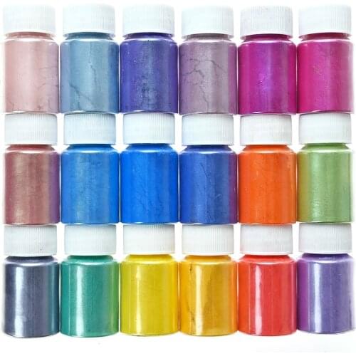 10g/Bottle 54 Colors DIY Glitter Nail Art Pearlescent Mica Powder Epoxy Resin Mineral Soap Coloring Pigment Pearl Powder Te#74