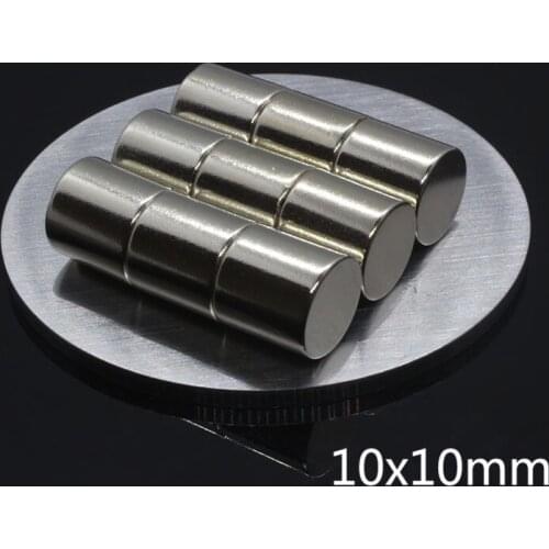 10Pcs 10 x 10 mm Strong Round Cylinder Magnets 10mm x 10mm Rare Earth Neodymium 10*10 Art Craft Round permanent Magnetic Magnet