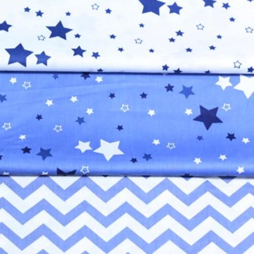 100% cotton NORDIC DARK BLUE STARS chevron ZIGZAG twill cloth DIY for kids crib bedding cushions handwork decor patchwork tissue