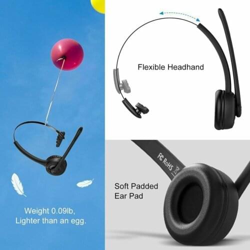 2 In 1 Bluetooth Headphone Wireless Headset Noise Cancelling Single Earphones With Microphone For Truck Driver Accessories