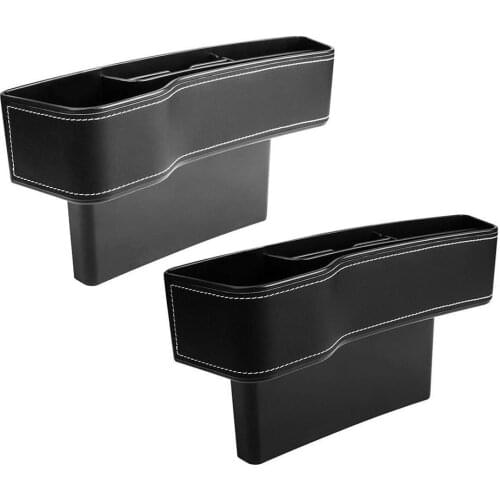 2021 Car Seat Gap Filler Organizer Car Leather Fuzzy Front Seat Storage Box Multi-function Slot Storage Box Seat Side Pocket