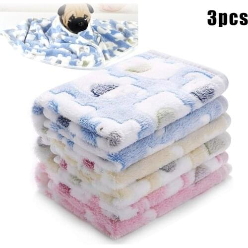 3Pcs Fluffy Pets Blankets Super Soft Flannel Throw Blanket for Dog Puppy CatsPet Carrier Protects Furniture Scratching pet Hair