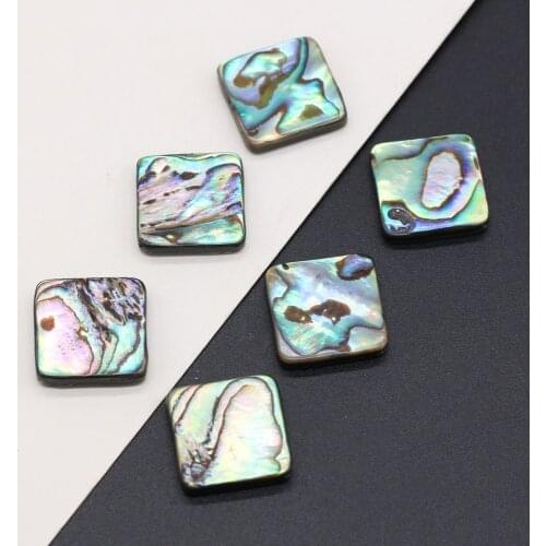 5pcs Natural Shell Beads Rectangular Shape Abalone Shell Loose Beads Accessories for Making Jewelry Necklace Bracelet 16x16mm