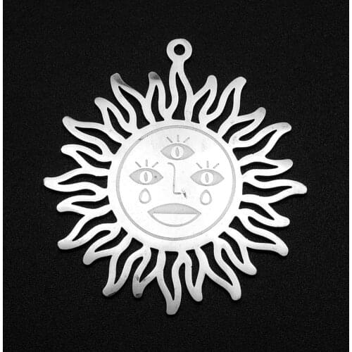 5pcs/lot 100% Stainless Steel Fabulous Sun DIY Earring Charm Pendant Wholesale Jewelry Bracelet Making Top Quality Never Fade