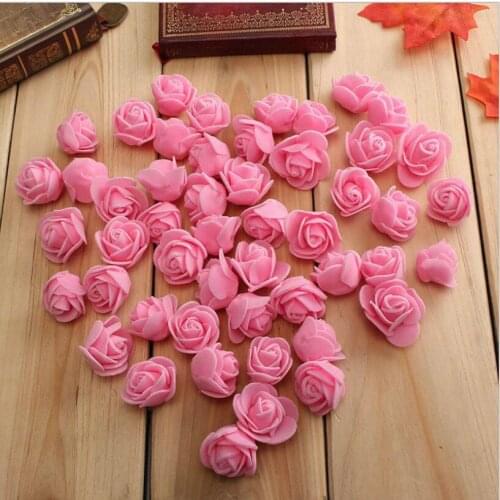50PCS Artificial Flower Head Handmade DIY Wedding Home Decoration Multi-use PE Foam Rose