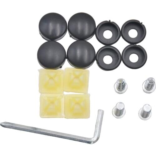 8Pcs/Set License Plate Frame Screws Fastener Flat Caps Replacement Universal