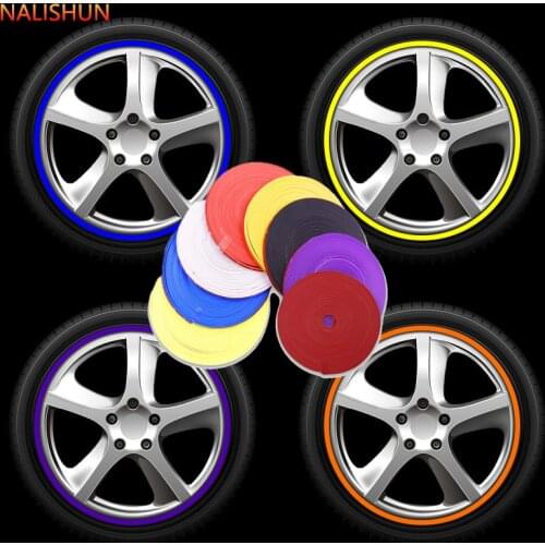 Car Styling Bike Motorcycle Wheel Sticker Tire Rim Strip 8M Chrome Tape Goods Car Grilles Decoration Strips Auto Wheel Protector