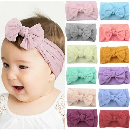 Brand Baby Accessories Newborn Toddler Baby Girls Head Wrap Big Bow Knot Headwear Turban Headband Hair Accessories 0-2Y