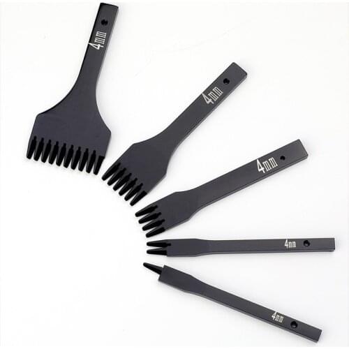 LMDZ Spacing Punch Tool Lacing Stitching Sewing DIY Leather Craft Tools for Leather Hole Punches 4mm 1/2/4/6 /10 Prong