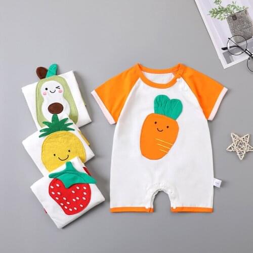 Newborn Baby Summer Clothing Fruit Design Kids Baby Girls Boys Jumpsuit Lovely Toddler Costume Kids Clothes