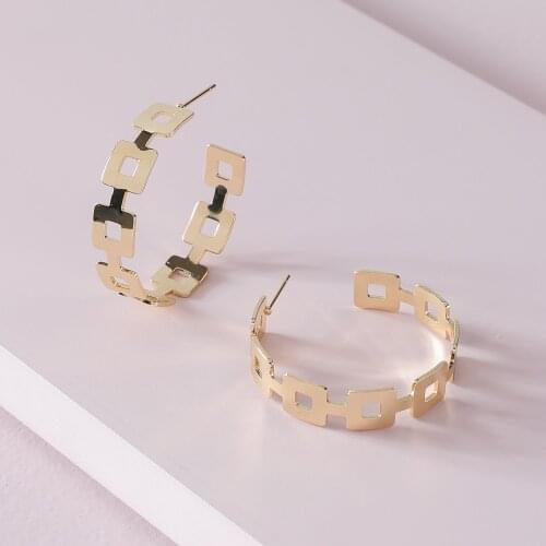 LUNA CHIAO Gold Silver Color Geometric Hoop Earrings - Statement Earring Jewelry for Women