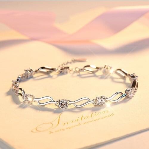 Trendy Bracelet For Women 100% Genuine 925 Sterling Silver Bracelet Jewelry Accessories Anniversary Gift For Lady Party