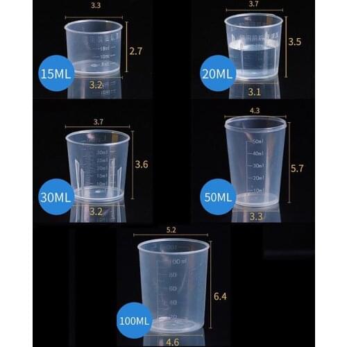 5Pcs 15/20/30/50/100ml DIY Epoxy Resin Plastic Measuring Cups Set For Handmade DIY Jewelry Making Tool Epoxy Resin Cup
