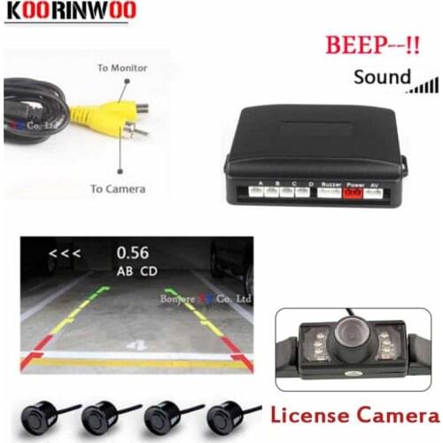 Koorinwoo Car Parking Parktronic System License Plate Car Rear view camera Assistance Jalousie Video Car-detector Reversing