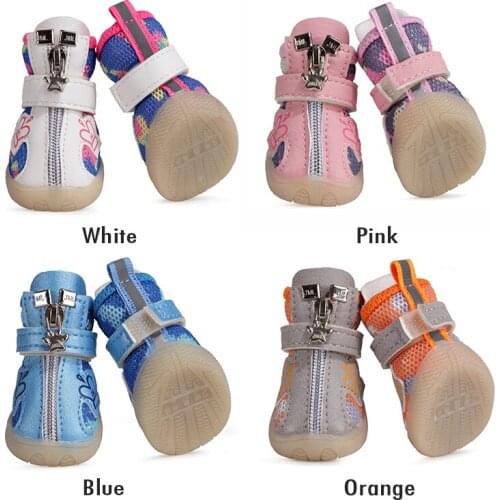 Pet Dog Shoes Breathable Mesh Non slip Soft Sole Warm Dogs Sneakers For Small Dogs Spring Autumn Outdoor Walking Pet Cat Shoes